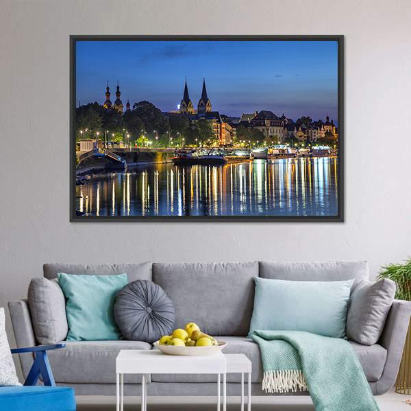 Koblenz Skyline Germany Canvas Wall Art-3 Horizontal-Gallery Wrap-25" x 16"-Tiaracle