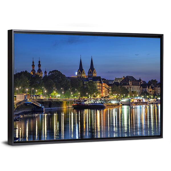 Koblenz Skyline Germany Canvas Wall Art-5 Horizontal-Gallery Wrap-22" x 12"-Tiaracle