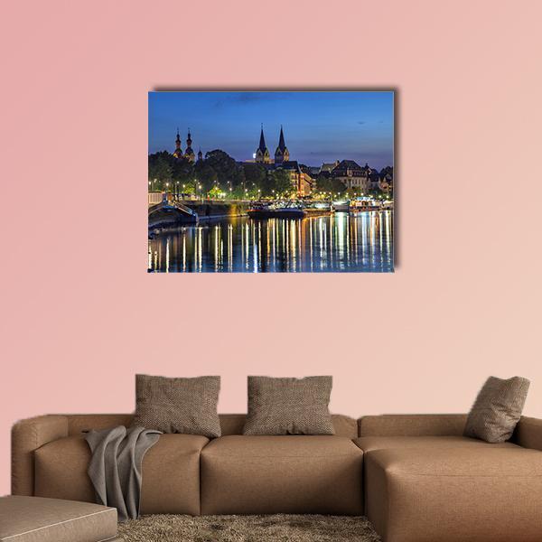 Koblenz Skyline Germany Canvas Wall Art-1 Piece-Gallery Wrap-48" x 32"-Tiaracle