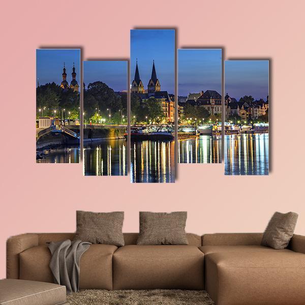 Koblenz Skyline Germany Canvas Wall Art-5 Pop-Gallery Wrap-47" x 32"-Tiaracle