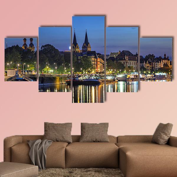 Koblenz Skyline Germany Canvas Wall Art-5 Star-Gallery Wrap-62" x 32"-Tiaracle