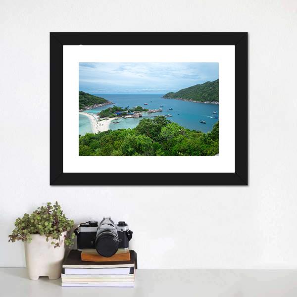 Koh Nang Yuan Island Canvas Wall Art-1 Piece-Framed Print-20" x 16"-Tiaracle