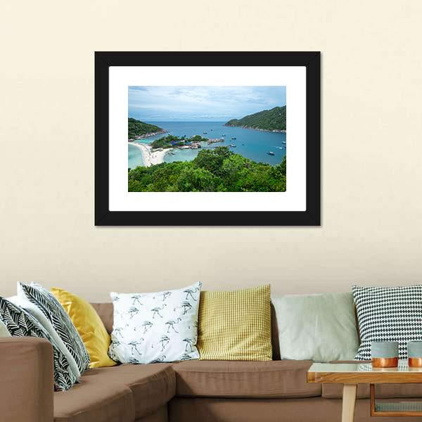 Koh Nang Yuan Island Canvas Wall Art-3 Horizontal-Gallery Wrap-25" x 16"-Tiaracle