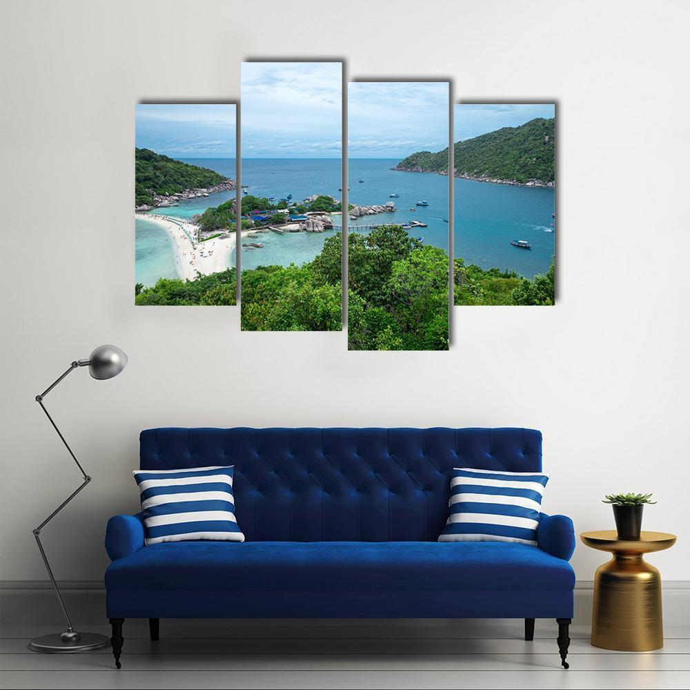 Koh Nang Yuan Island Canvas Wall Art-4 Pop-Gallery Wrap-50" x 32"-Tiaracle