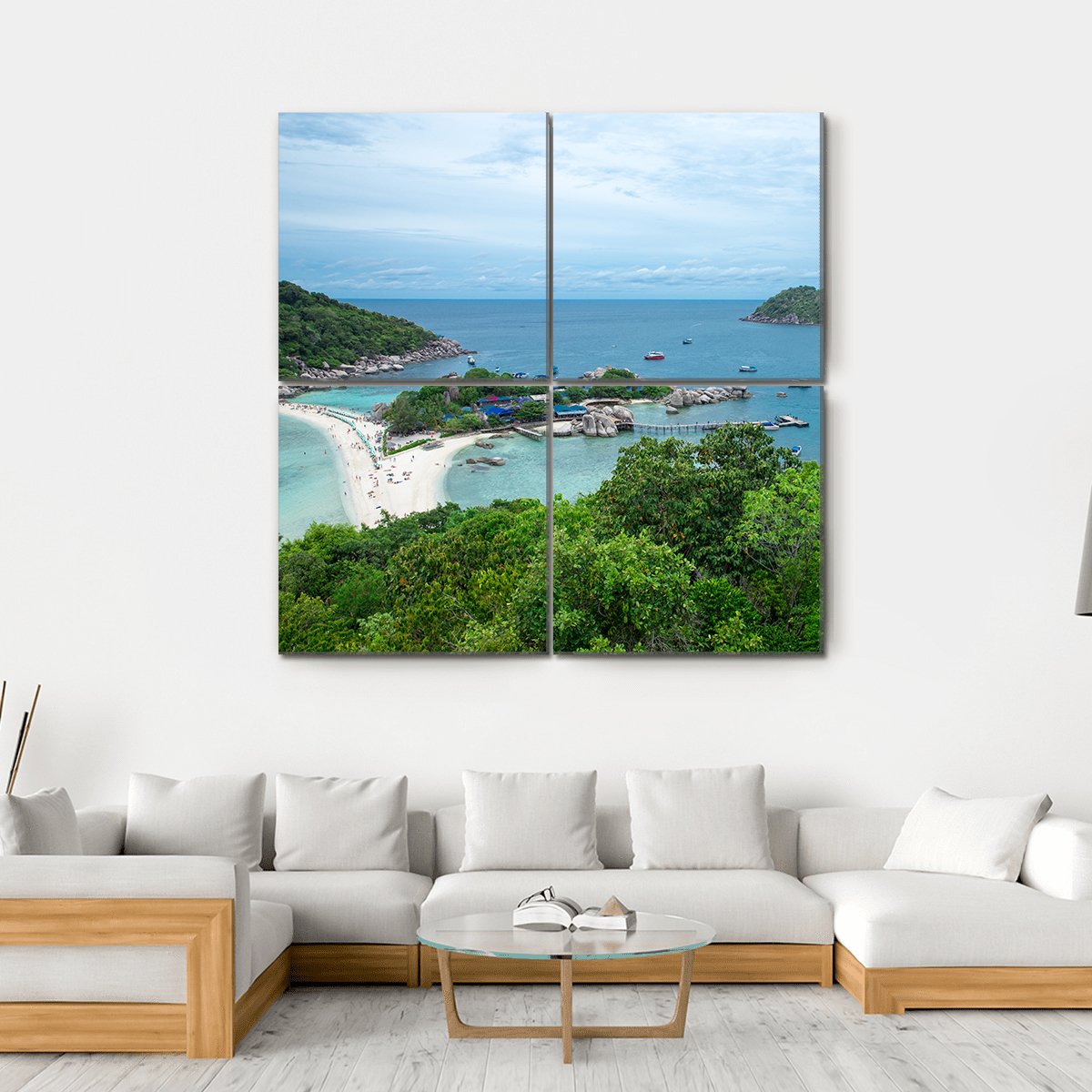 Koh Nang Yuan Island Canvas Wall Art-4 Square-Gallery Wrap-17" x 17"-Tiaracle