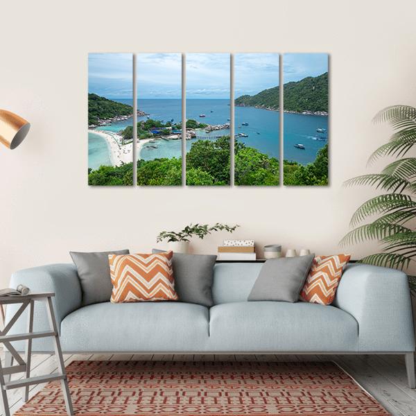 Koh Nang Yuan Island Canvas Wall Art-5 Horizontal-Gallery Wrap-22" x 12"-Tiaracle