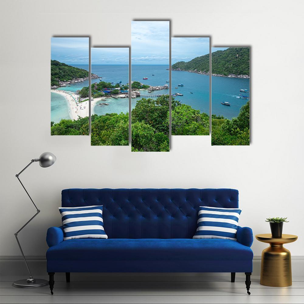 Koh Nang Yuan Island Canvas Wall Art-5 Pop-Gallery Wrap-47" x 32"-Tiaracle