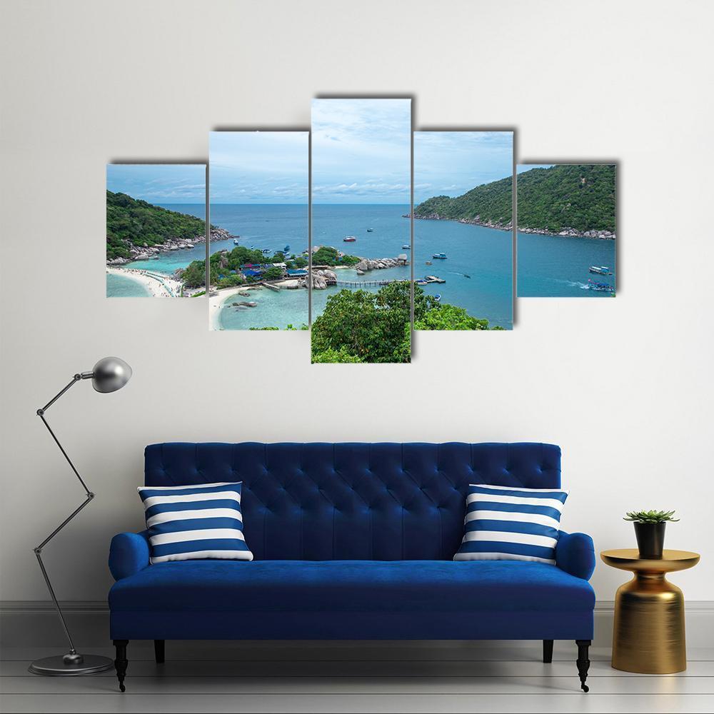 Koh Nang Yuan Island Canvas Wall Art-5 Star-Gallery Wrap-62" x 32"-Tiaracle