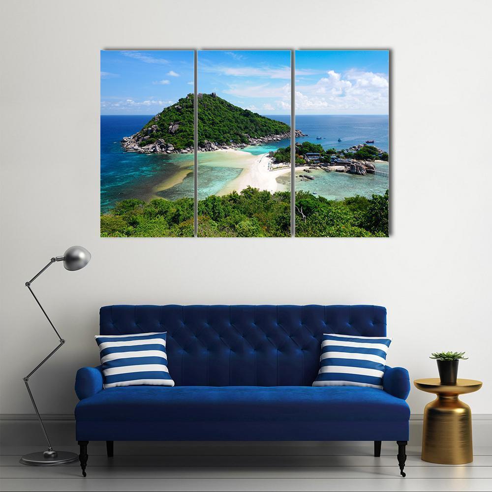 Koh Nang Yuan Island Thailand Canvas Wall Art-3 Horizontal-Gallery Wrap-37" x 24"-Tiaracle