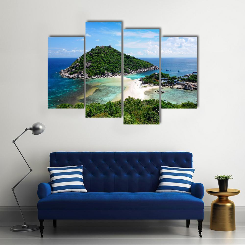 Koh Nang Yuan Island Thailand Canvas Wall Art-4 Pop-Gallery Wrap-50" x 32"-Tiaracle