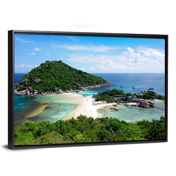 Koh Nang Yuan Island Thailand Canvas Wall Art-5 Horizontal-Gallery Wrap-22" x 12"-Tiaracle