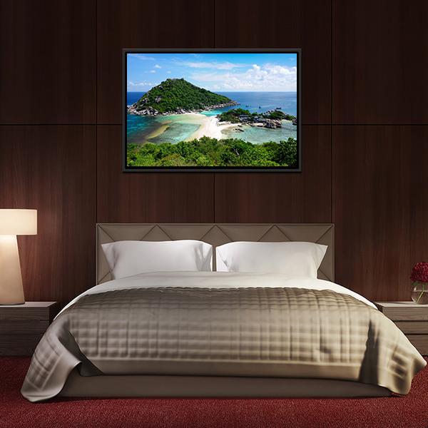 Koh Nang Yuan Island Thailand Canvas Wall Art-5 Horizontal-Gallery Wrap-22" x 12"-Tiaracle