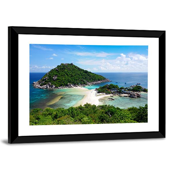 Koh Nang Yuan Island Thailand Canvas Wall Art-5 Horizontal-Gallery Wrap-22" x 12"-Tiaracle