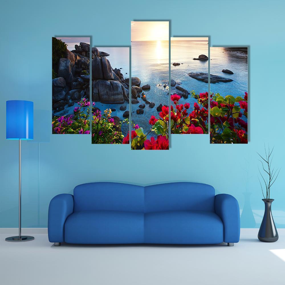Koh Samui Island Thailand Canvas Wall Art-5 Pop-Gallery Wrap-47" x 32"-Tiaracle