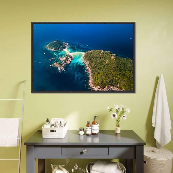 Koh Tao Island Thailand Canvas Wall Art-1 Piece-Floating Frame-24" x 16"-Tiaracle