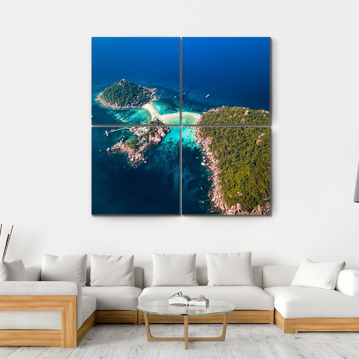 Koh Tao Island Thailand Canvas Wall Art-4 Square-Gallery Wrap-17" x 17"-Tiaracle
