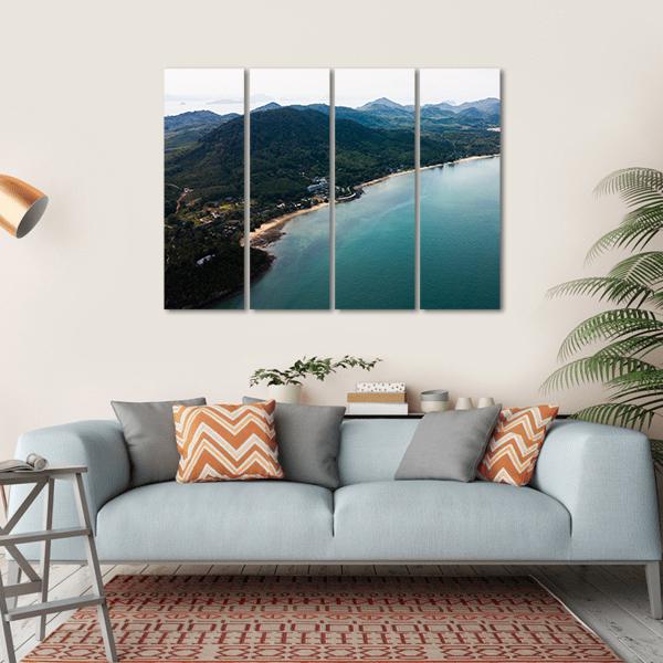Koh Yao Noi Aerial View Canvas Wall Art-4 Horizontal-Gallery Wrap-34" x 24"-Tiaracle