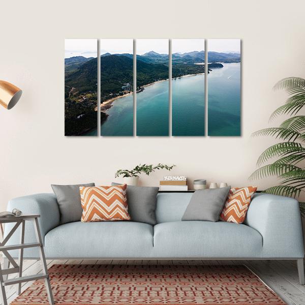 Koh Yao Noi Aerial View Canvas Wall Art-5 Horizontal-Gallery Wrap-22" x 12"-Tiaracle