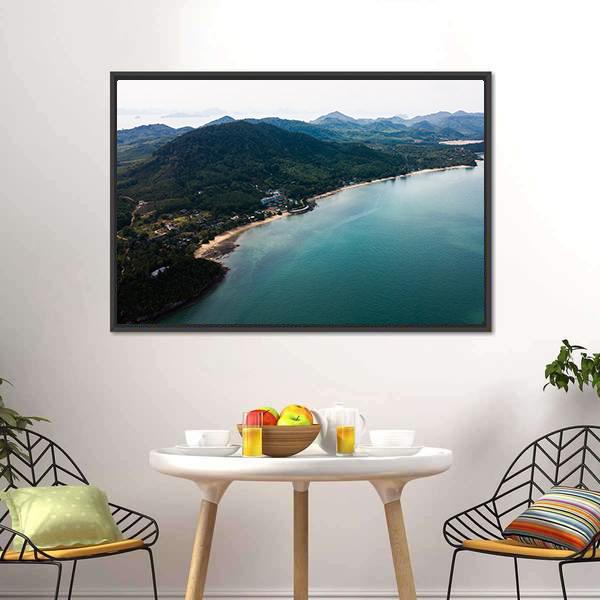 Koh Yao Noi Aerial View Canvas Wall Art-5 Horizontal-Gallery Wrap-22" x 12"-Tiaracle