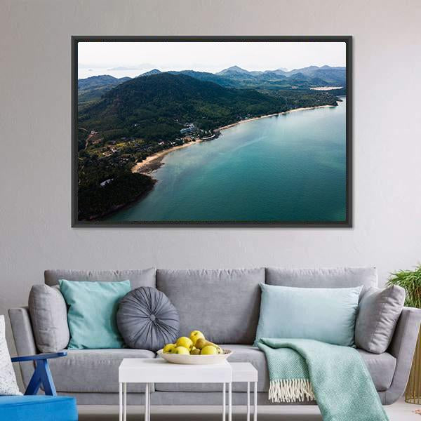 Koh Yao Noi Aerial View Canvas Wall Art-5 Horizontal-Gallery Wrap-22" x 12"-Tiaracle