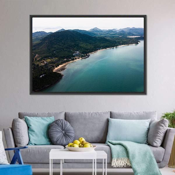 Koh Yao Noi Aerial View Canvas Wall Art-3 Horizontal-Gallery Wrap-25" x 16"-Tiaracle