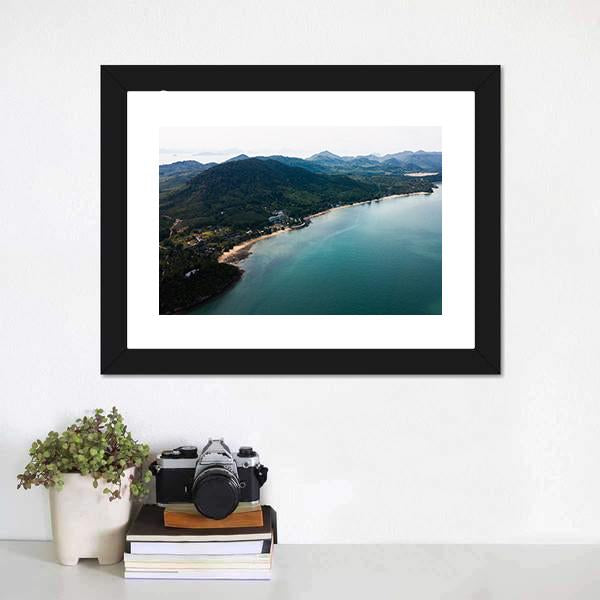 Koh Yao Noi Aerial View Canvas Wall Art-1 Piece-Framed Print-20" x 16"-Tiaracle