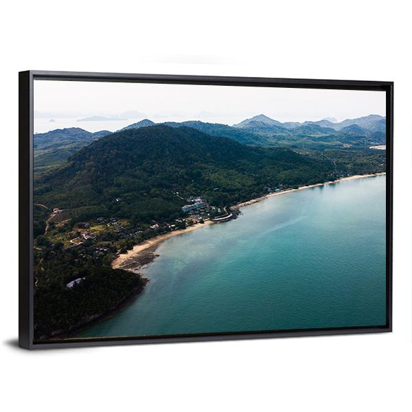 Koh Yao Noi Aerial View Canvas Wall Art-5 Horizontal-Gallery Wrap-22" x 12"-Tiaracle