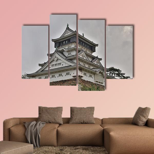 Kokura Castle Japan Canvas Wall Art-4 Pop-Gallery Wrap-50" x 32"-Tiaracle