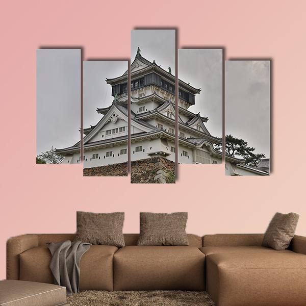 Kokura Castle Japan Canvas Wall Art-5 Pop-Gallery Wrap-47" x 32"-Tiaracle