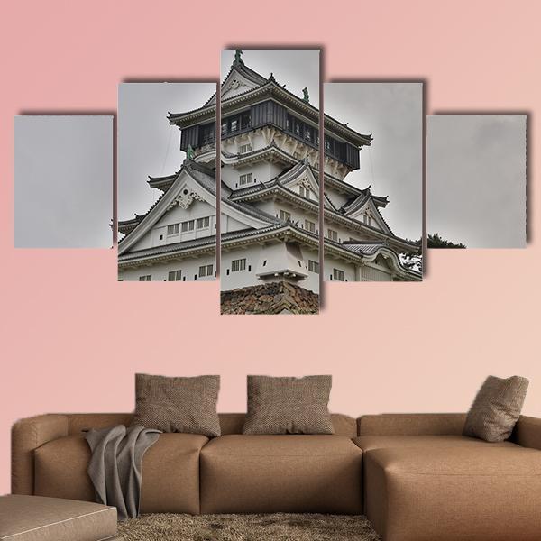 Kokura Castle Japan Canvas Wall Art-5 Star-Gallery Wrap-62" x 32"-Tiaracle
