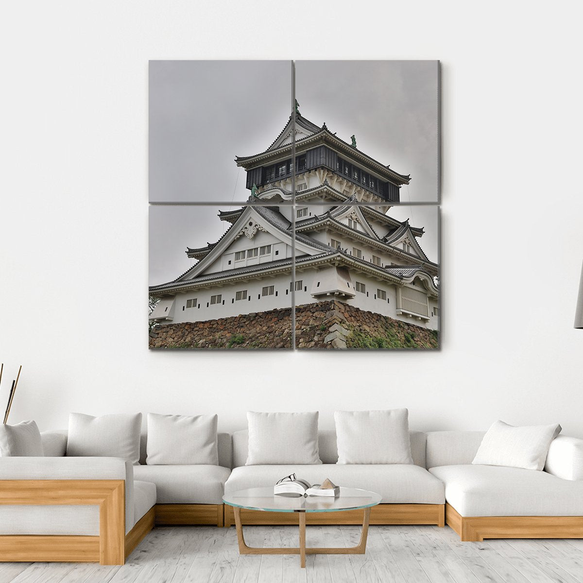 Kokura Castle Japan Canvas Wall Art-4 Square-Gallery Wrap-17" x 17"-Tiaracle
