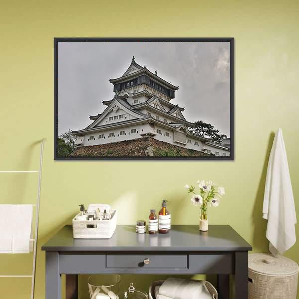 Kokura Castle Japan Canvas Wall Art-1 Piece-Floating Frame-24" x 16"-Tiaracle