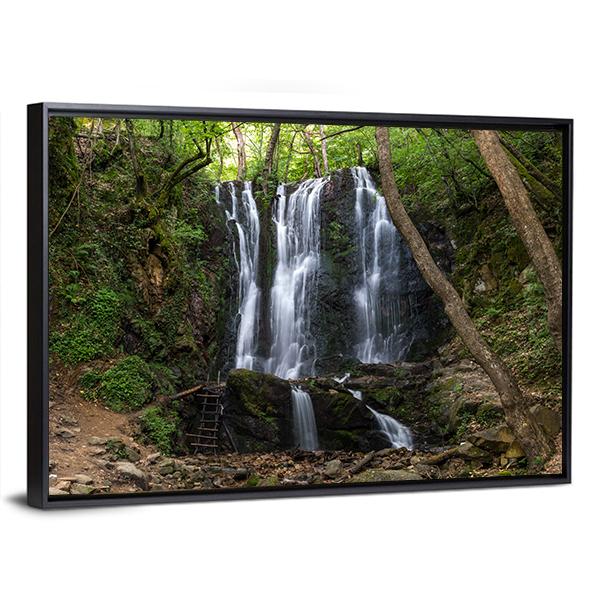 Koleshino Waterfalls Canvas Wall Art-3 Horizontal-Gallery Wrap-25" x 16"-Tiaracle