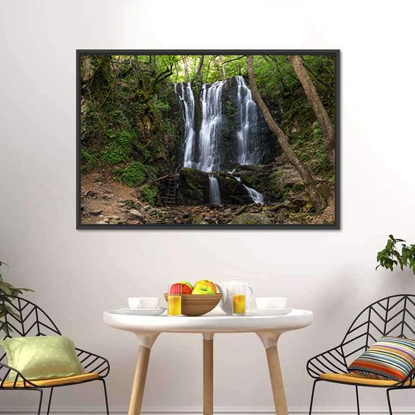 Koleshino Waterfalls Canvas Wall Art-3 Horizontal-Gallery Wrap-25" x 16"-Tiaracle
