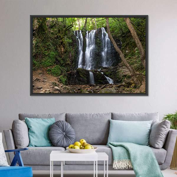 Koleshino Waterfalls Canvas Wall Art-3 Horizontal-Gallery Wrap-25" x 16"-Tiaracle