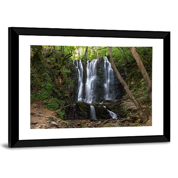 Koleshino Waterfalls Canvas Wall Art-3 Horizontal-Gallery Wrap-25" x 16"-Tiaracle