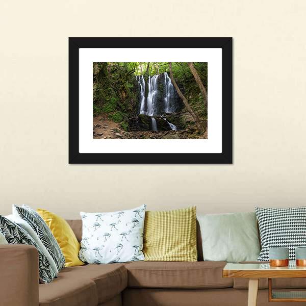 Koleshino Waterfalls Canvas Wall Art-3 Horizontal-Gallery Wrap-25" x 16"-Tiaracle