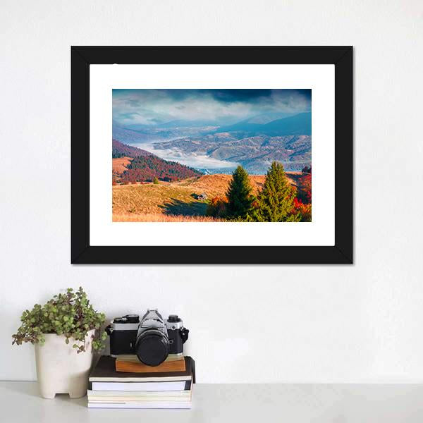 Kolochava Village In Autumn Canvas Wall Art-1 Piece-Framed Print-20" x 16"-Tiaracle