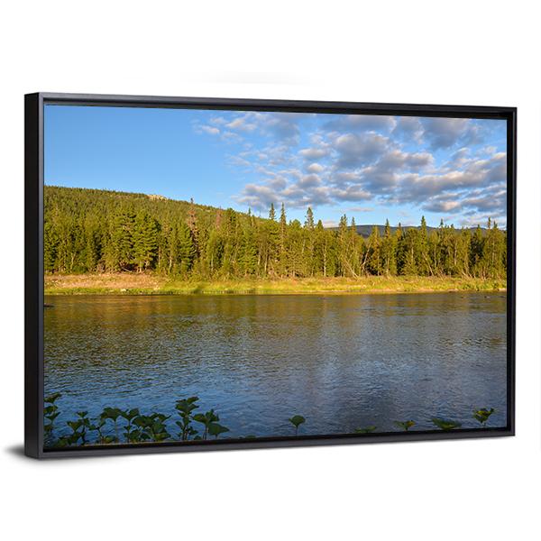 Komi Virgin Forests With Shchugor River Canvas Wall Art-3 Horizontal-Gallery Wrap-25" x 16"-Tiaracle
