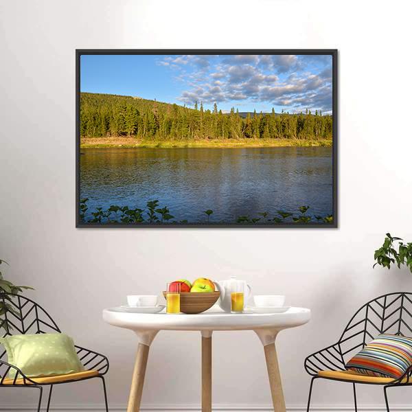 Komi Virgin Forests With Shchugor River Canvas Wall Art-3 Horizontal-Gallery Wrap-25" x 16"-Tiaracle