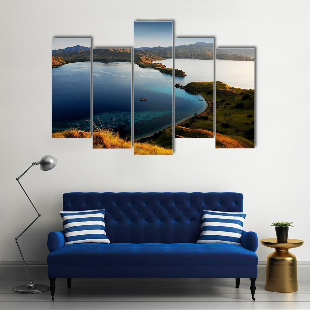 Komodo Island Indonesia Canvas Wall Art-5 Pop-Gallery Wrap-47" x 32"-Tiaracle