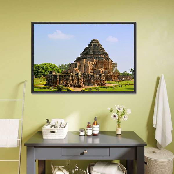 Konark Sun Temple Canvas Wall Art-1 Piece-Floating Frame-36&quot; x 24&quot;-Tiaracle