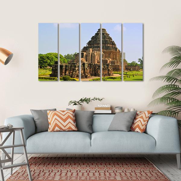 Konark Sun Temple Canvas Wall Art-5 Horizontal-Gallery Wrap-22&quot; x 12&quot;-Tiaracle