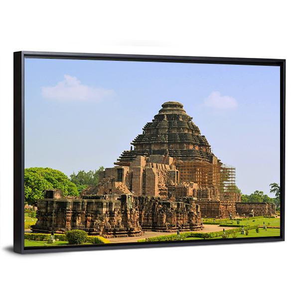 Konark Sun Temple Canvas Wall Art-3 Horizontal-Gallery Wrap-25" x 16"-Tiaracle