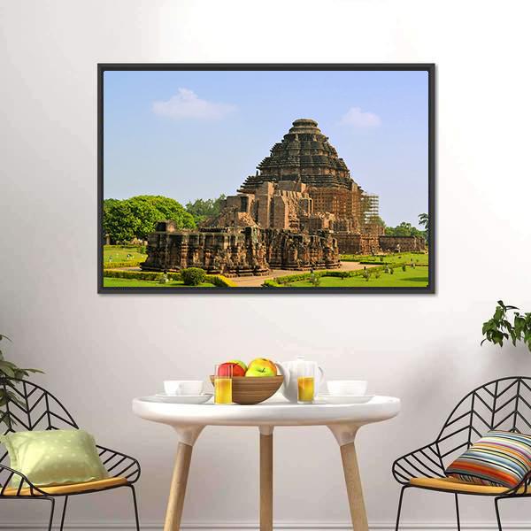 Konark Sun Temple Canvas Wall Art-3 Horizontal-Gallery Wrap-25" x 16"-Tiaracle