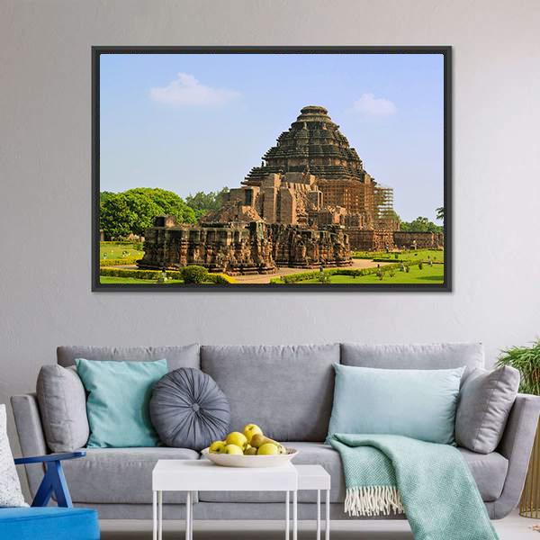Konark Sun Temple Canvas Wall Art-3 Horizontal-Gallery Wrap-25" x 16"-Tiaracle