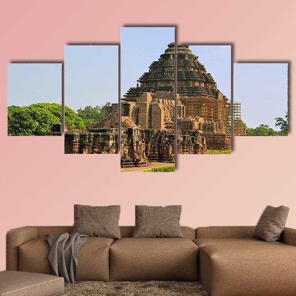 Konark Sun Temple Canvas Wall Art-5 Star-Gallery Wrap-62" x 32"-Tiaracle