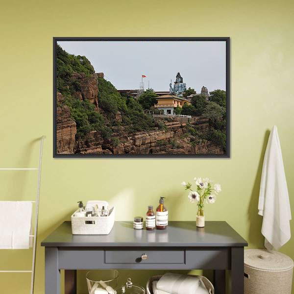 Koneswaram Temple Canvas Wall Art-1 Piece-Floating Frame-24" x 16"-Tiaracle