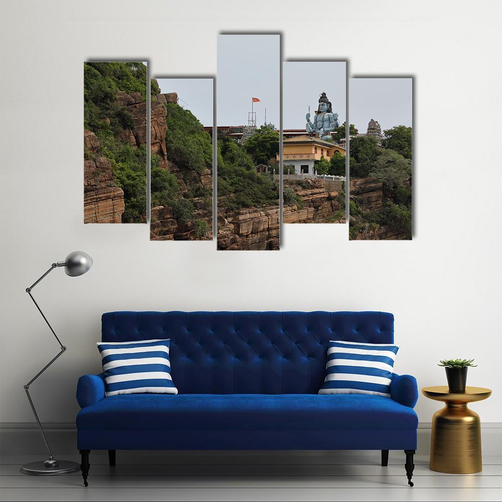 Koneswaram Temple Canvas Wall Art-5 Pop-Gallery Wrap-47" x 32"-Tiaracle