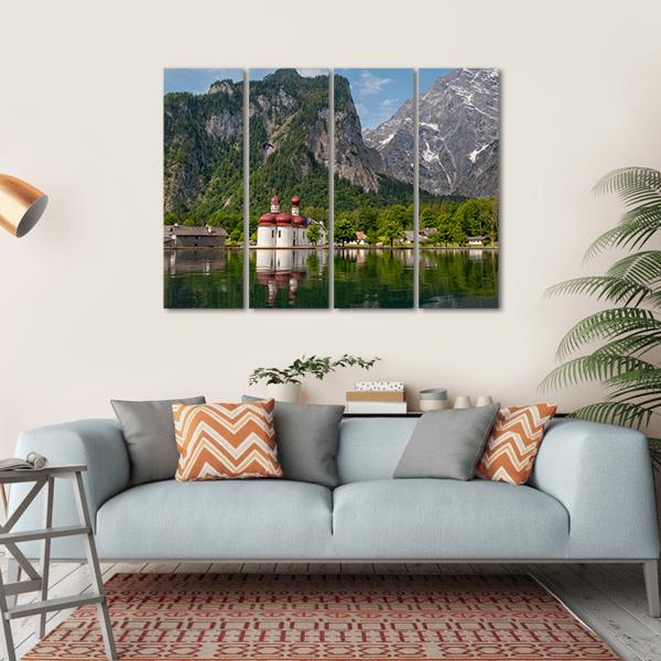 Konigssee Lake Germany Canvas Wall Art-4 Horizontal-Gallery Wrap-34" x 24"-Tiaracle